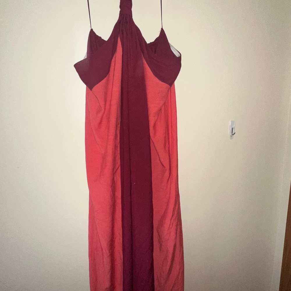 Elegant Burgundy and Red Women's Dress
